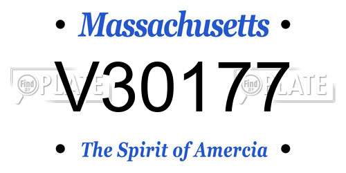 V30177 Massachusetts License Plate