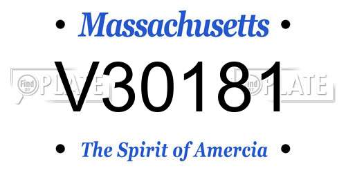 V30181 Massachusetts License Plate