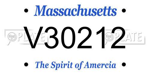 V30212 Massachusetts License Plate