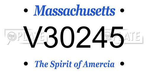 V30245 Massachusetts License Plate