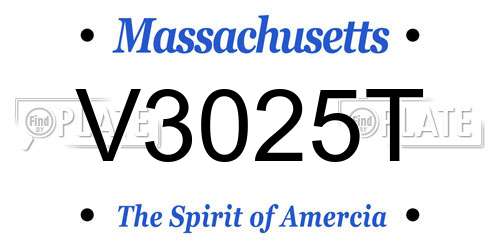 V3025T Massachusetts License Plate