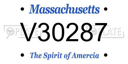 V30287 Massachusetts License Plate