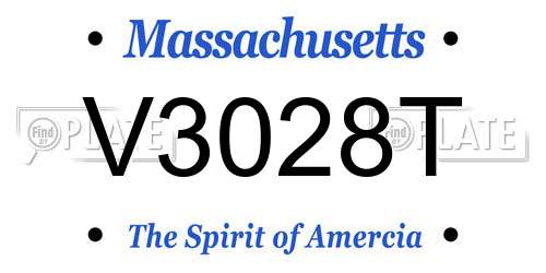 V3028T Massachusetts License Plate