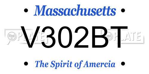 V302BT Massachusetts License Plate