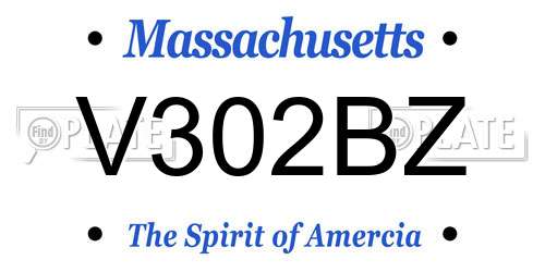 V302BZ Massachusetts License Plate