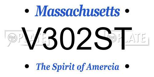 V302ST Massachusetts License Plate