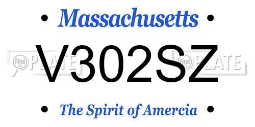V302SZ Massachusetts License Plate
