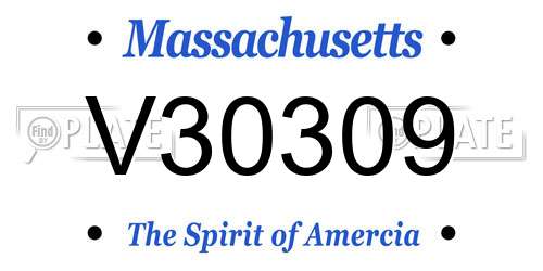 V30309 Massachusetts License Plate