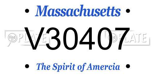 V30407 Massachusetts License Plate