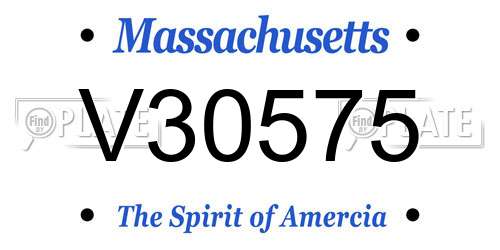 V30575 Massachusetts License Plate