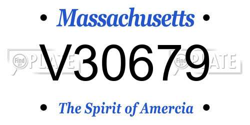 V30679 Massachusetts License Plate