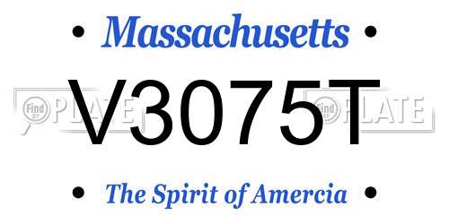 V3075T Massachusetts License Plate