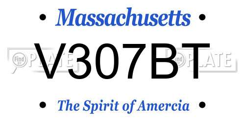 V307BT Massachusetts License Plate