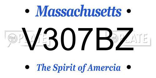 V307BZ Massachusetts License Plate