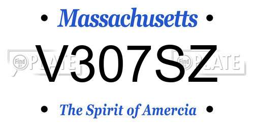 V307SZ Massachusetts License Plate