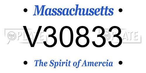 V30833 Massachusetts License Plate