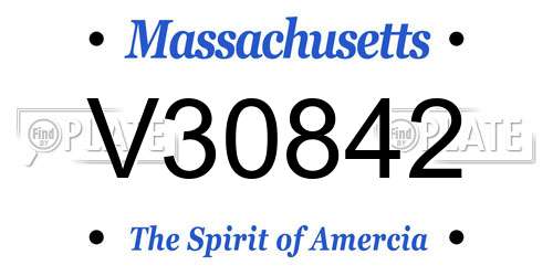 V30842 Massachusetts License Plate