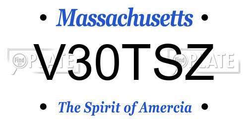 V30TSZ Massachusetts License Plate