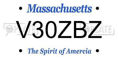 V30ZBZ Massachusetts License Plate