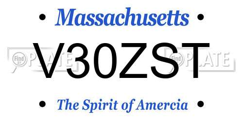 V30ZST Massachusetts License Plate