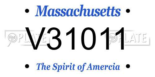 V31011 Massachusetts License Plate