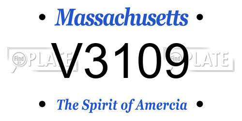 V3109 Massachusetts License Plate