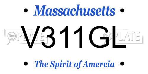 V311GL Massachusetts License Plate