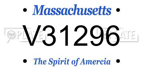 V31296 Massachusetts License Plate