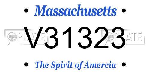 V31323 Massachusetts License Plate