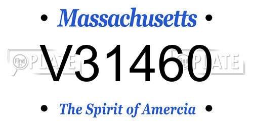 V31460 Massachusetts License Plate