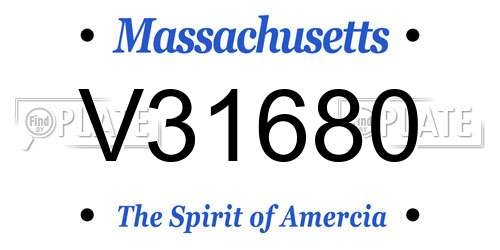 V31680 Massachusetts License Plate