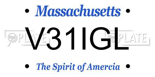 V31IGL Massachusetts License Plate