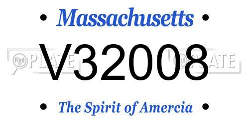 V32008 Massachusetts License Plate