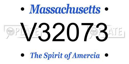 V32073 Massachusetts License Plate