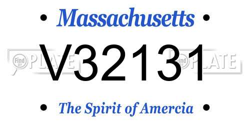 V32131 Massachusetts License Plate