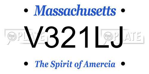 V321LJ Massachusetts License Plate