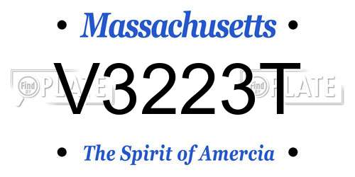V3223T Massachusetts License Plate