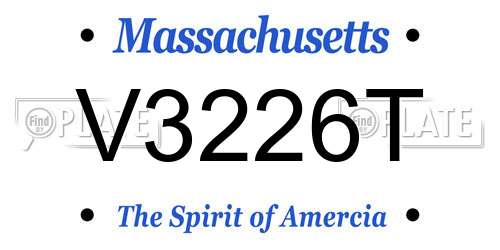 V3226T Massachusetts License Plate
