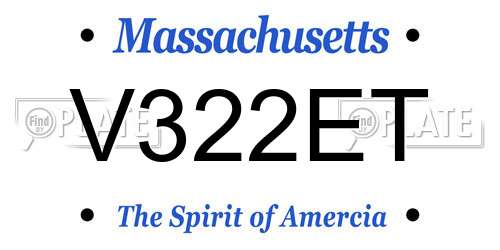 V322ET Massachusetts License Plate