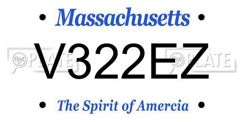 V322EZ Massachusetts License Plate