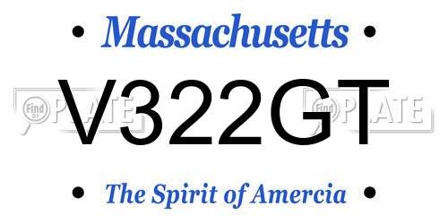 V322GT Massachusetts License Plate