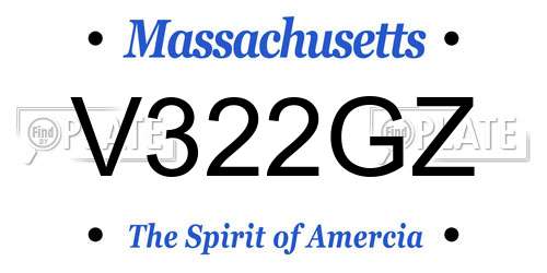 V322GZ Massachusetts License Plate