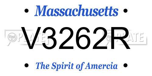 V3262R Massachusetts License Plate