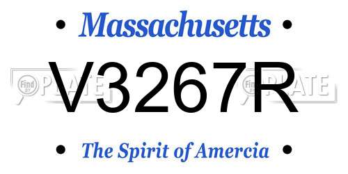V3267R Massachusetts License Plate