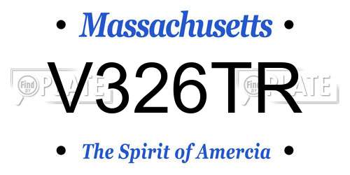V326TR Massachusetts License Plate