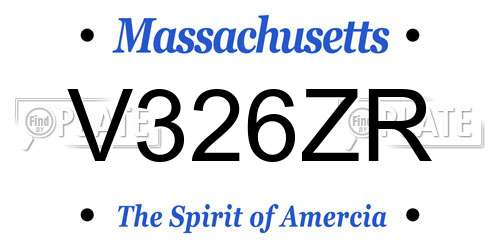 V326ZR Massachusetts License Plate
