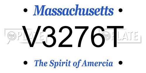 V3276T Massachusetts License Plate