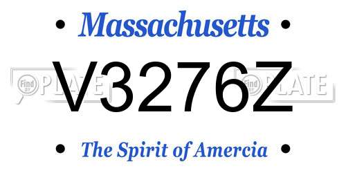 V3276Z Massachusetts License Plate