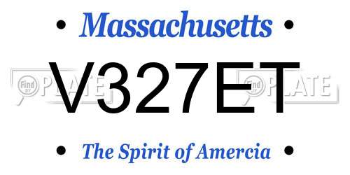 V327ET Massachusetts License Plate