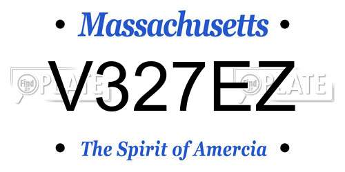V327EZ Massachusetts License Plate